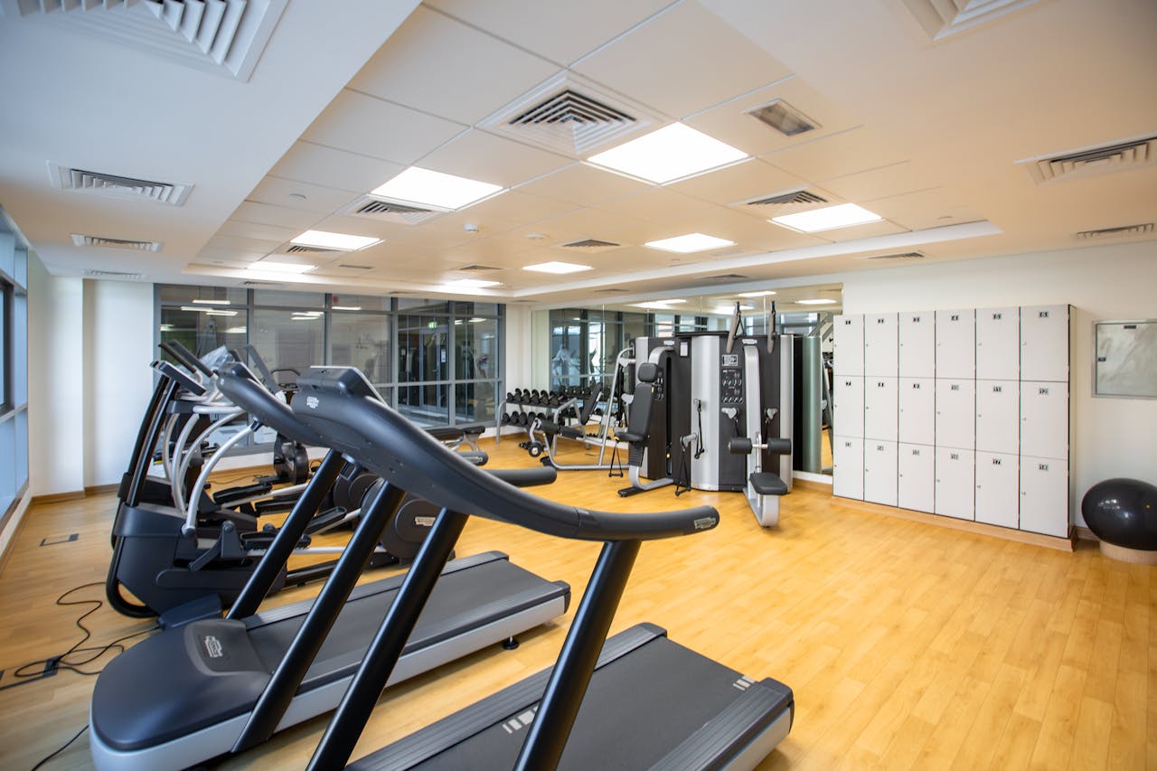 Happy gym-goers